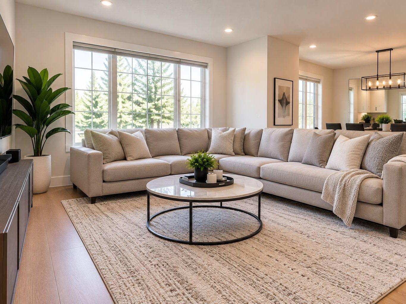 Freshly cleaned living room in an Edmonton home